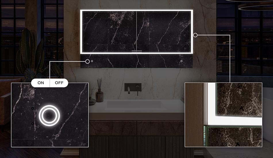 Lily-kaappi valaistuksella ja hyllyillä | ARTFORMA