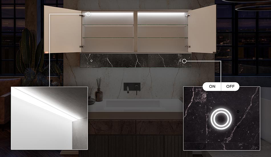 Kaapin sisäpuolinen LED-alaistus
