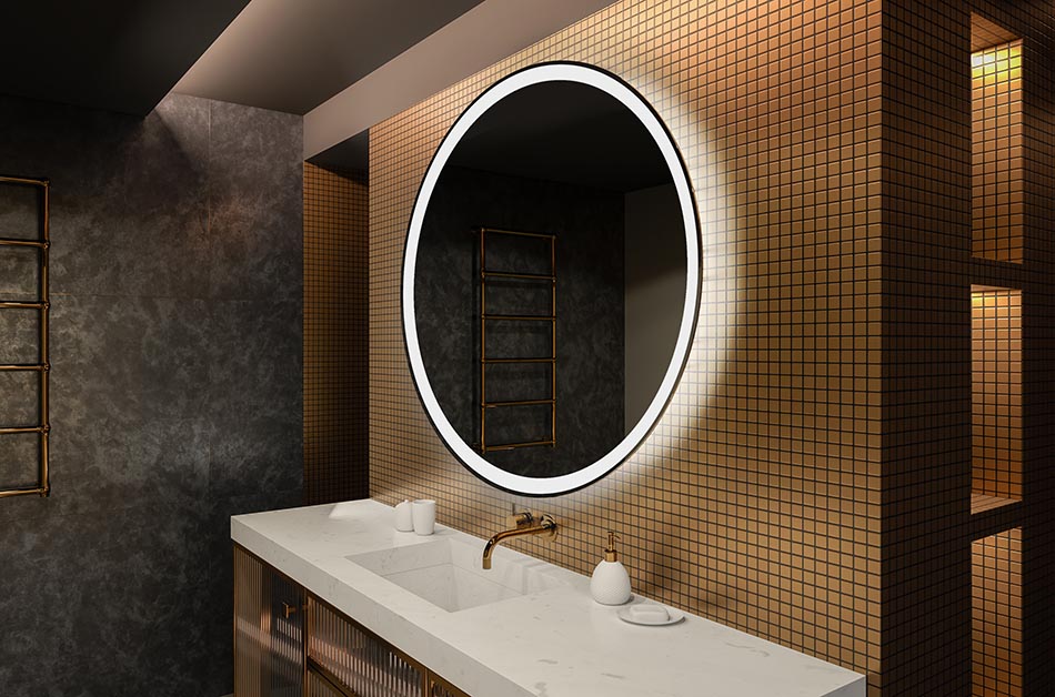 LED-pyöreä peili taustavalolla ihanteellinen tunnelmallisiin sisätiloihin | ARTFORMA