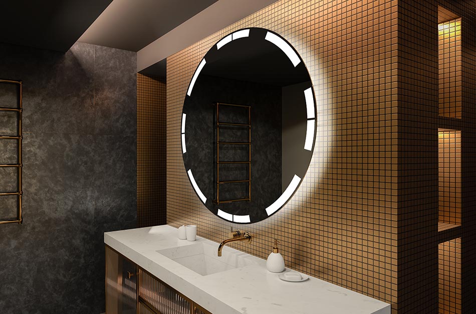 LED-pyöreä peili taustavalolla ihanteellinen tunnelmallisiin sisätiloihin | ARTFORMA