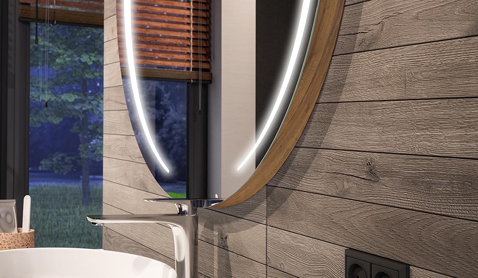 Ympyrän muotoinen LED-peili, jossa on ambient-ilmiö ja tyylikäs hajavalo | ARTFORMA