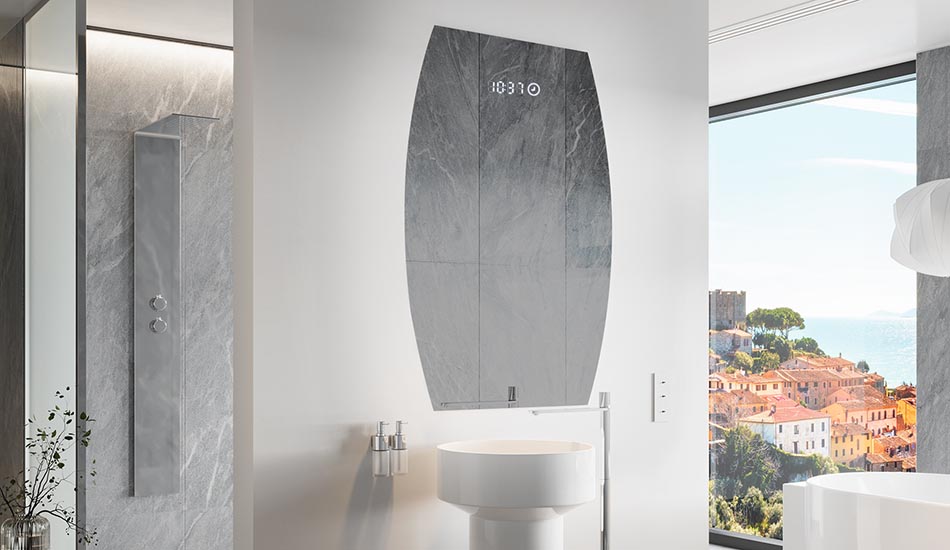 Epäsäännöllisen muotoinen peili, jossa on pehmeä valaistus tyylikkäisiin sisätiloihin | ARTFORMA