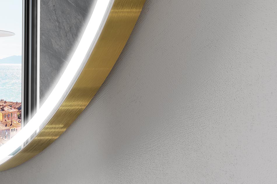 Epäsäännöllisen muotoinen peili, jossa on pehmeä valaistus tyylikkäisiin sisätiloihin | ARTFORMA