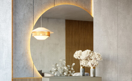 Neljännesympyrän muotoiset peilit