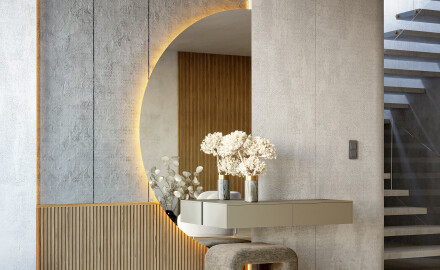 Puoliympyrän muotoiset peilit