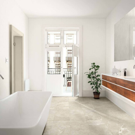 Lattialaatta 60x120, vaaleanharmaa, lämpimän beige sävy, juovainen, matta, A4H140 Ermetica Bianco #1