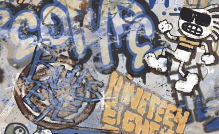 Lasitettu lattialaatta 120x280 cm, harmaa mattapintainen, rektifioitu A4H248 City Graffiti Grey
