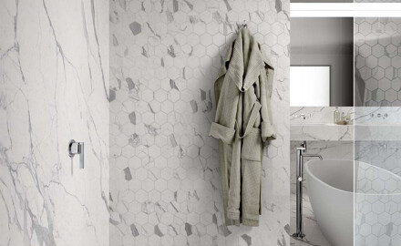 Lasitettu lattialaatta 120x280 cm, mattapintainen, harmailla juovilla, rektifioitu A4H452 Statuario Superiore