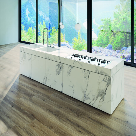 Suurikokoinen 120x270 cm:n gres-laatta, jossa on harmaita juovia, mattapintainen, rektifioitu, A4H463 Calacatta #12