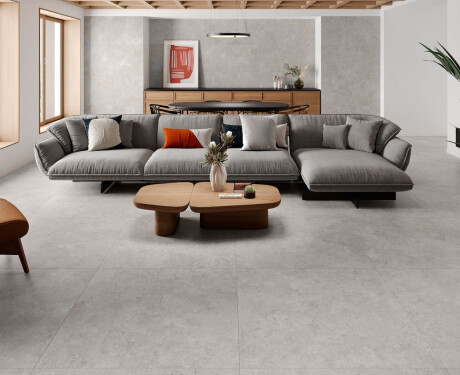 Lattialaatta 100x100, poikittain leikattu matta travertiini, harmaa A4H497 Chrono Grey