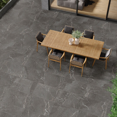 Kivikuvioinen lattialaatta 100x100, mattapintainen, tummanharmaa A4H507 Volterra Stone #2
