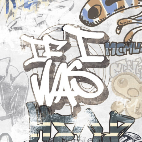 Lasitettu lattialaatta 120x280 cm, harmaa mattapintainen, rektifioitu A4H640 City Graffiti White #2