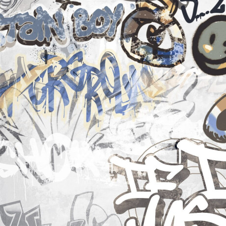 Lasitettu lattialaatta 120x280 cm, harmaa mattapintainen, rektifioitu A4H640 City Graffiti White #3