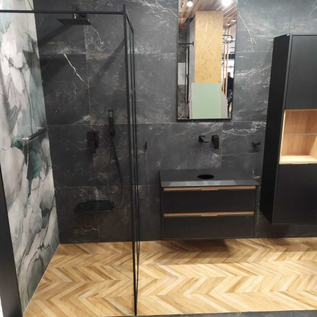 Lasitettu lattialaatta 60x120 cm, musta matta, rektifioitu A4H85 Iroc Black #1