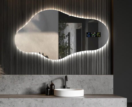 Epäsäännöllisen muotoinen LED-kylpyhuonepeili C221 #6