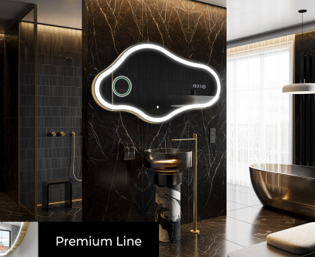 Epäsäännöllisen muotoinen LED-kylpyhuonepeili C222 #4