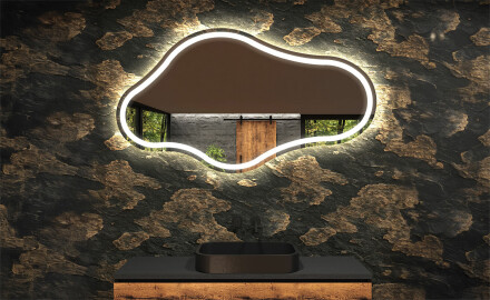 Epäsäännöllisen muotoinen LED-kylpyhuonepeili C223