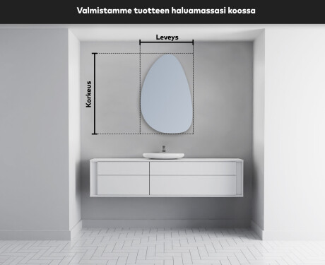 Epäsäännöllisen muotoinen LED-kylpyhuonepeili D221 #4