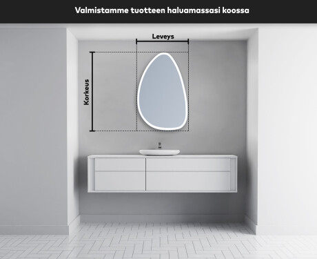 Epäsäännöllisen muotoinen LED-kylpyhuonepeili B222 #5