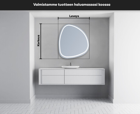Epäsäännöllisen muotoinen LED-kylpyhuonepeili EG223 #5