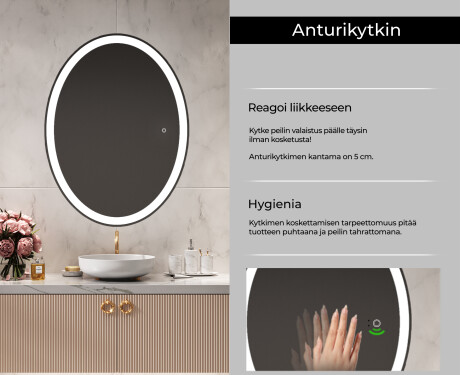 Pystysuora LED-valaistus Custom Mirror Kylpyhuoneen valaistus L74 #4