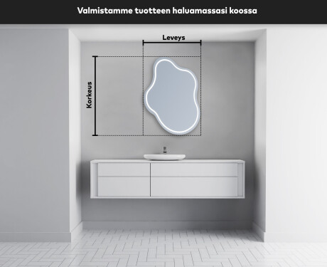 Epäsäännöllisen muotoinen LED-kylpyhuonepeili EM223 #5