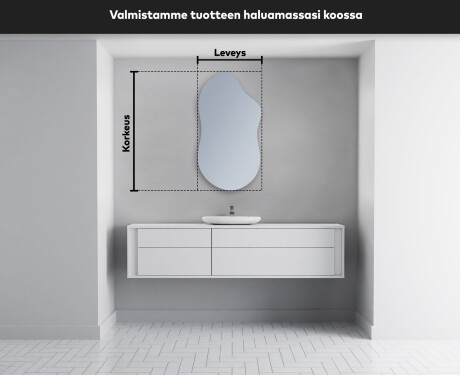 Epäsäännöllisen muotoinen LED-kylpyhuonepeili F221 #4