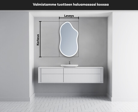 Epäsäännöllisen muotoinen LED-kylpyhuonepeili F222 #5