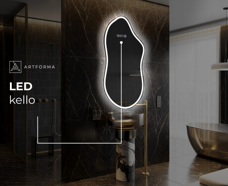 Epäsäännöllisen muotoinen LED-kylpyhuonepeili F222 #7