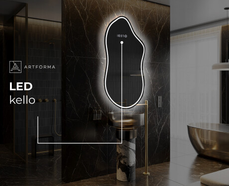 Epäsäännöllisen muotoinen LED-kylpyhuonepeili F223 #7