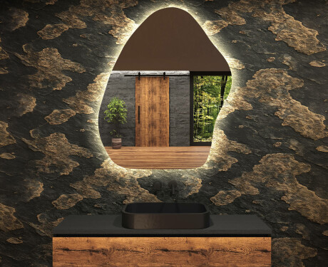 Epäsäännöllisen muotoinen LED-kylpyhuonepeili G221