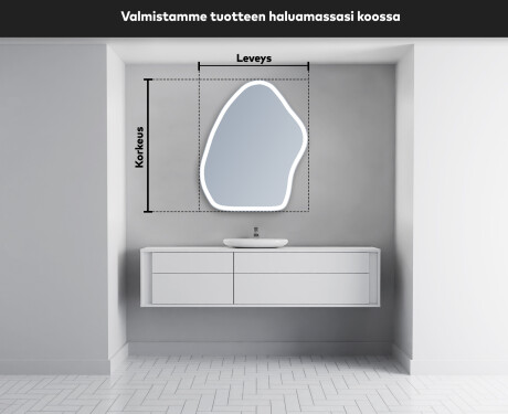 Epäsäännöllisen muotoinen LED-kylpyhuonepeili G222 #5