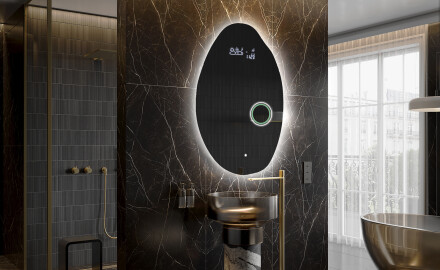Epäsäännöllisen muotoinen LED-kylpyhuonepeili U221
