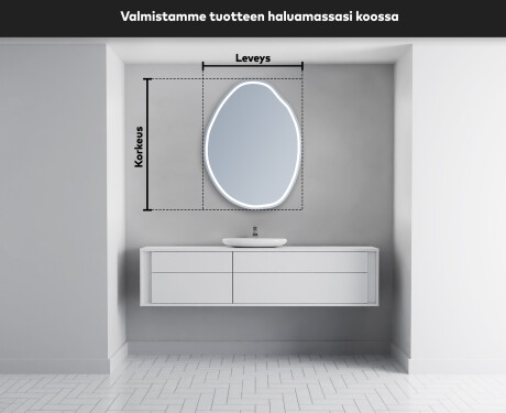 Epäsäännöllisen muotoinen LED-kylpyhuonepeili U223 #5