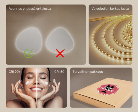 Epäsäännöllisen muotoinen LED 54x54cm kylmän sävyinen LED-valo 7000K, lämmin valo 3000K tai neutraali valo 4500K #5