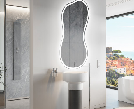 Epäsäännöllisen muotoinen LED-kylpyhuonepeili K222