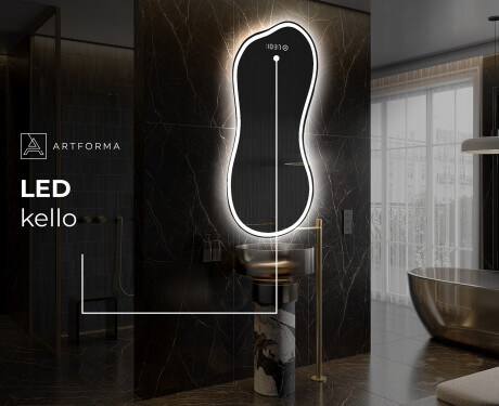 Epäsäännöllisen muotoinen LED-kylpyhuonepeili K222 #7