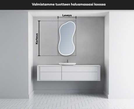 Epäsäännöllisen muotoinen LED-kylpyhuonepeili K223 #5