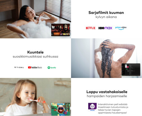 Pyöreä LED-peili tammenkehyksessä #3