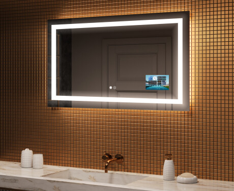 Kylpyhuoneen Peili Led-valoilla L15 120x80cm - SmartScreen, DualColor, Lämmitysmatto