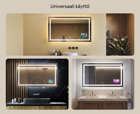 Kylpyhuoneen Peili Led-valoilla L15 120x80cm - SmartScreen, DualColor, Lämmitysmatto #2