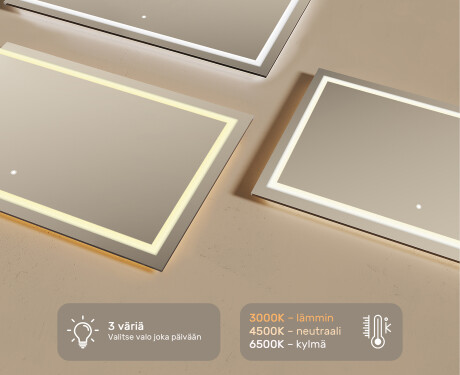 Kylpyhuoneen Peili Led-valoilla L15 120x80cm - SmartScreen, DualColor, Lämmitysmatto #5