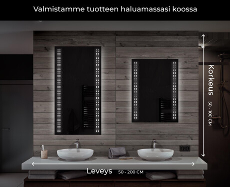 Kylpyhuoneen Peili Led-valoilla L55 #7