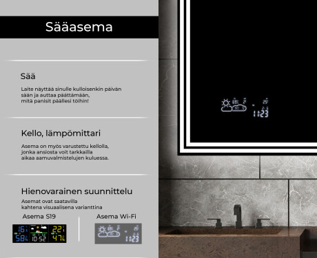 Kylpyhuoneen Peili Led-valoilla L57 #5