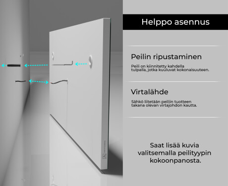 Kylpyhuoneen Peili Led-valoilla L78 #10