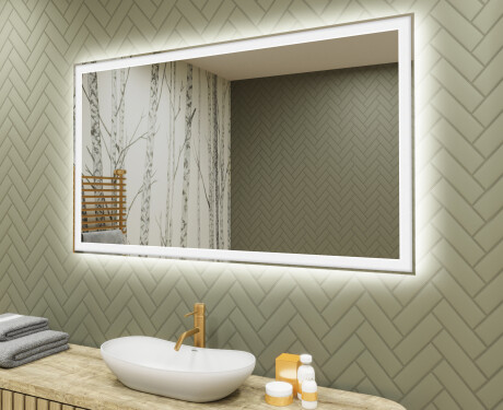 Kylpyhuoneen Peili Led-valoilla 120x70cm kylmän sävyinen LED-valo 7000K, lämmin valo 3000K tai neutraali valo 4500K