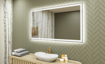 Kylpyhuoneen Peili Led-valoilla 120x70cm kylmän sävyinen LED-valo 7000K, lämmin valo 3000K tai neutraali valo 4500K
