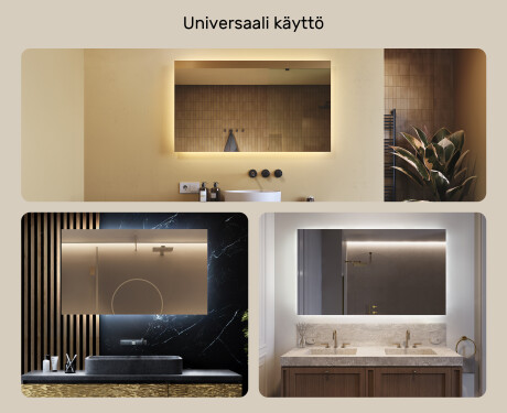 Kylpyhuoneen Peili Led-valoilla 120x70cm kylmän sävyinen LED-valo 7000K, lämmin valo 3000K tai neutraali valo 4500K #2