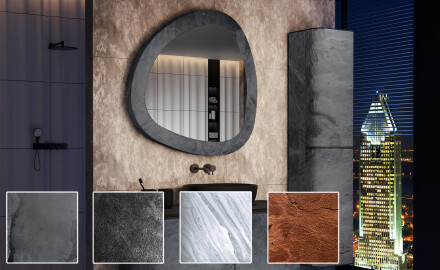 Epäsäännöllinen peili luonnonkivikehyksellä L296