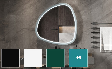 Epäsäännöllinen LED-peili kiiltävällä MDF-kehyksellä L308